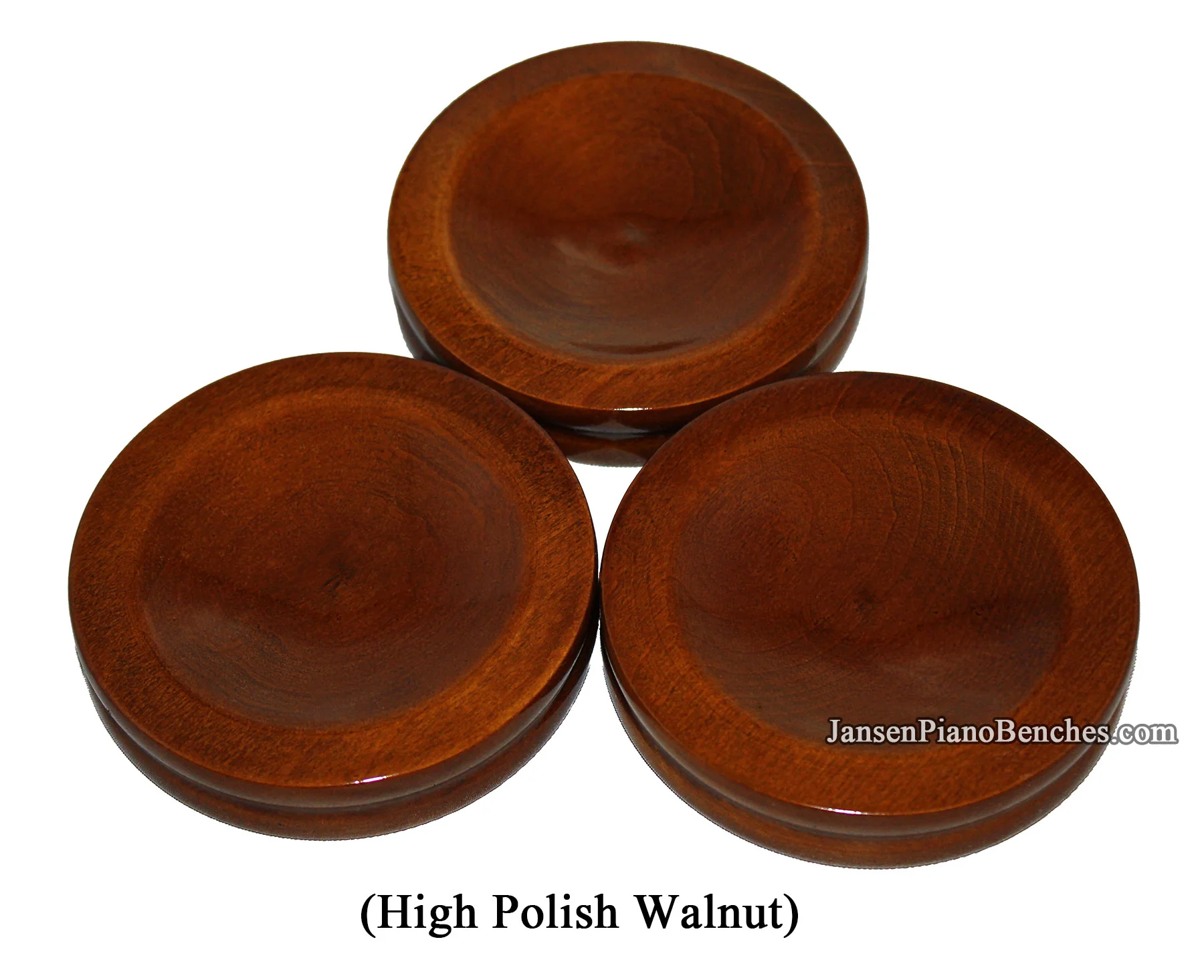 4" Jansen High Polish Piano Caster Cups - Image 7