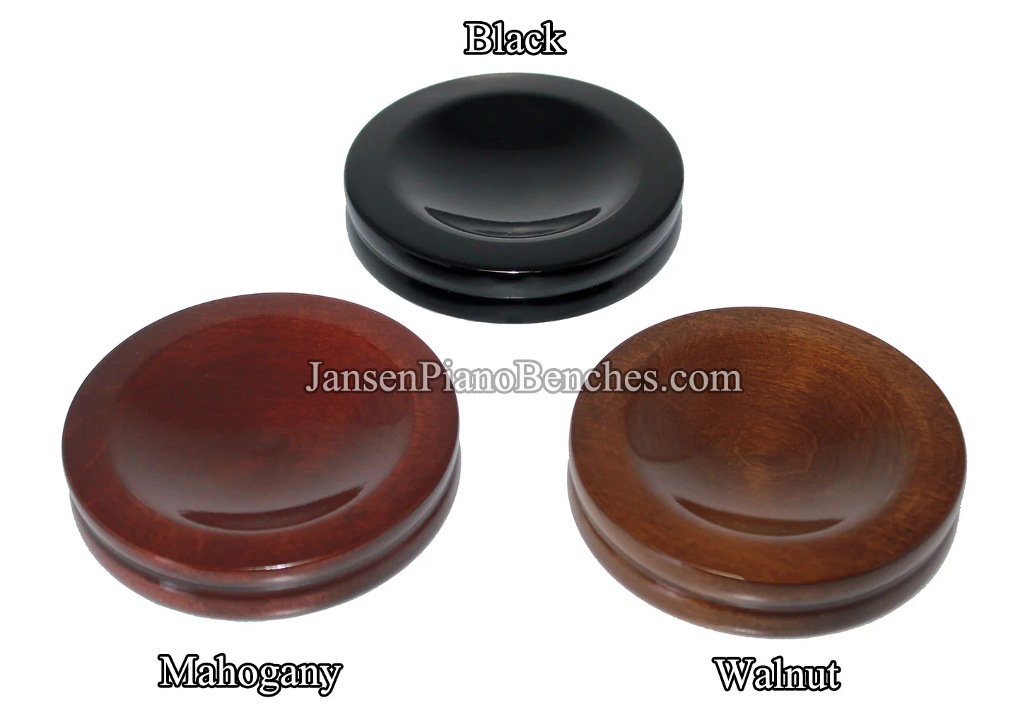 4" Jansen Satin Piano Caster Cups - Image 6