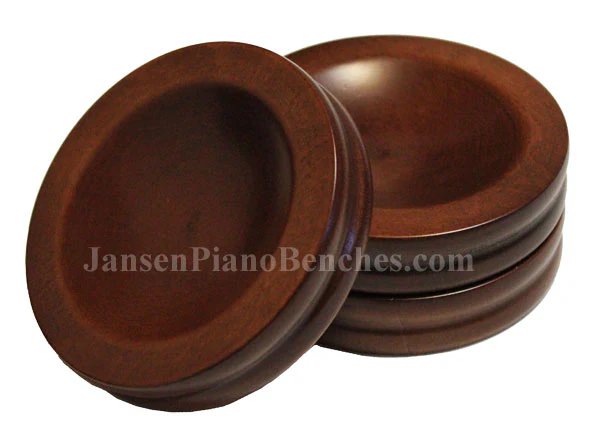 4" Jansen Satin Piano Caster Cups - Image 8