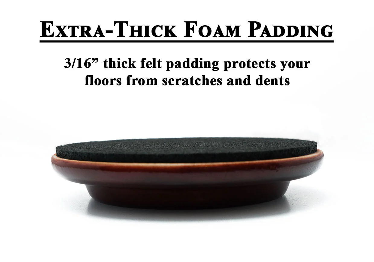 3 1/2" Hardwood Piano Caster Cups - Satin or High Gloss - Image 7