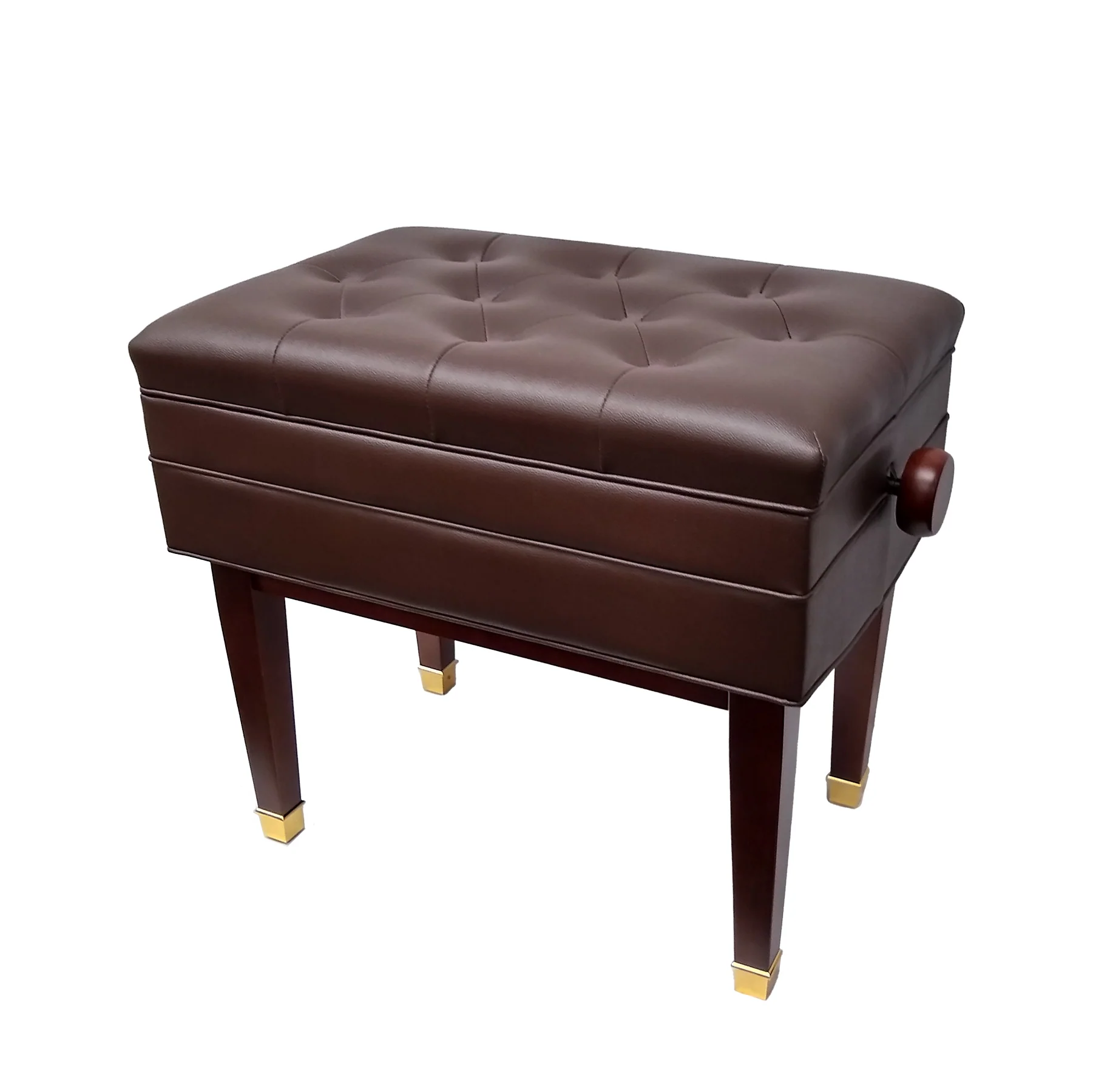 Adjustable Piano Bench with Music Storage – Brass Ferrule Legs - Image 2