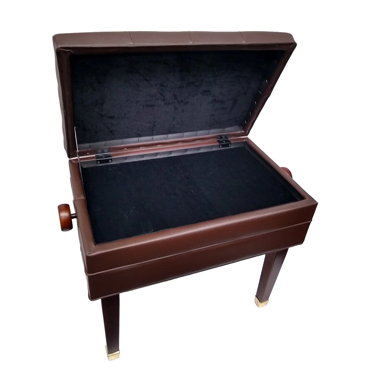 Adjustable Piano Bench with Music Storage – Brass Ferrule Legs - Image 3