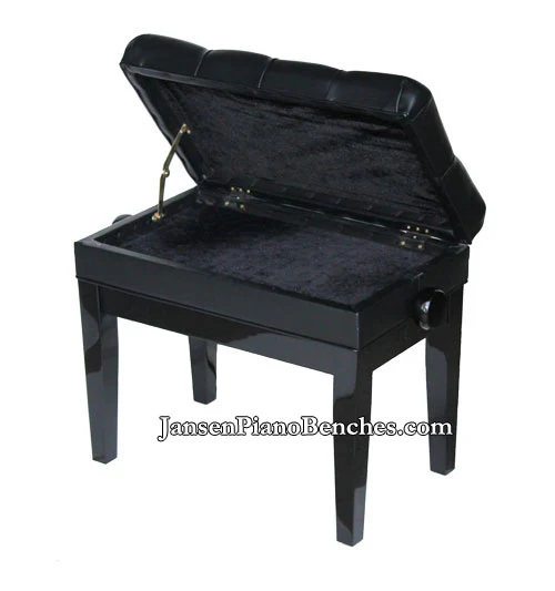 Adjustable Piano Bench with Music Storage Compartment - Image 3