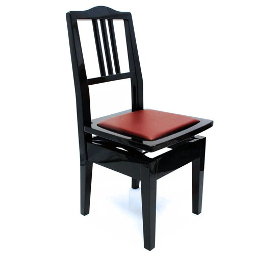 Adjustable Piano Chair - Wood Back - Image 4