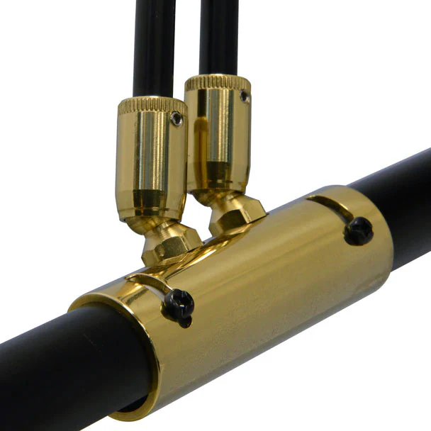 Cocoweb Battery Operated LED Piano Lamp Black with Brass Accents 22" Shade - Image 3