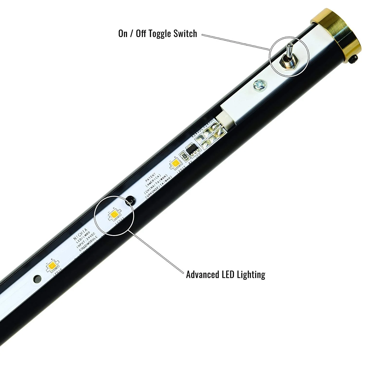 Black and Brass LED Grand Piano Lamp 19" GPLED19 Open Box - Image 3