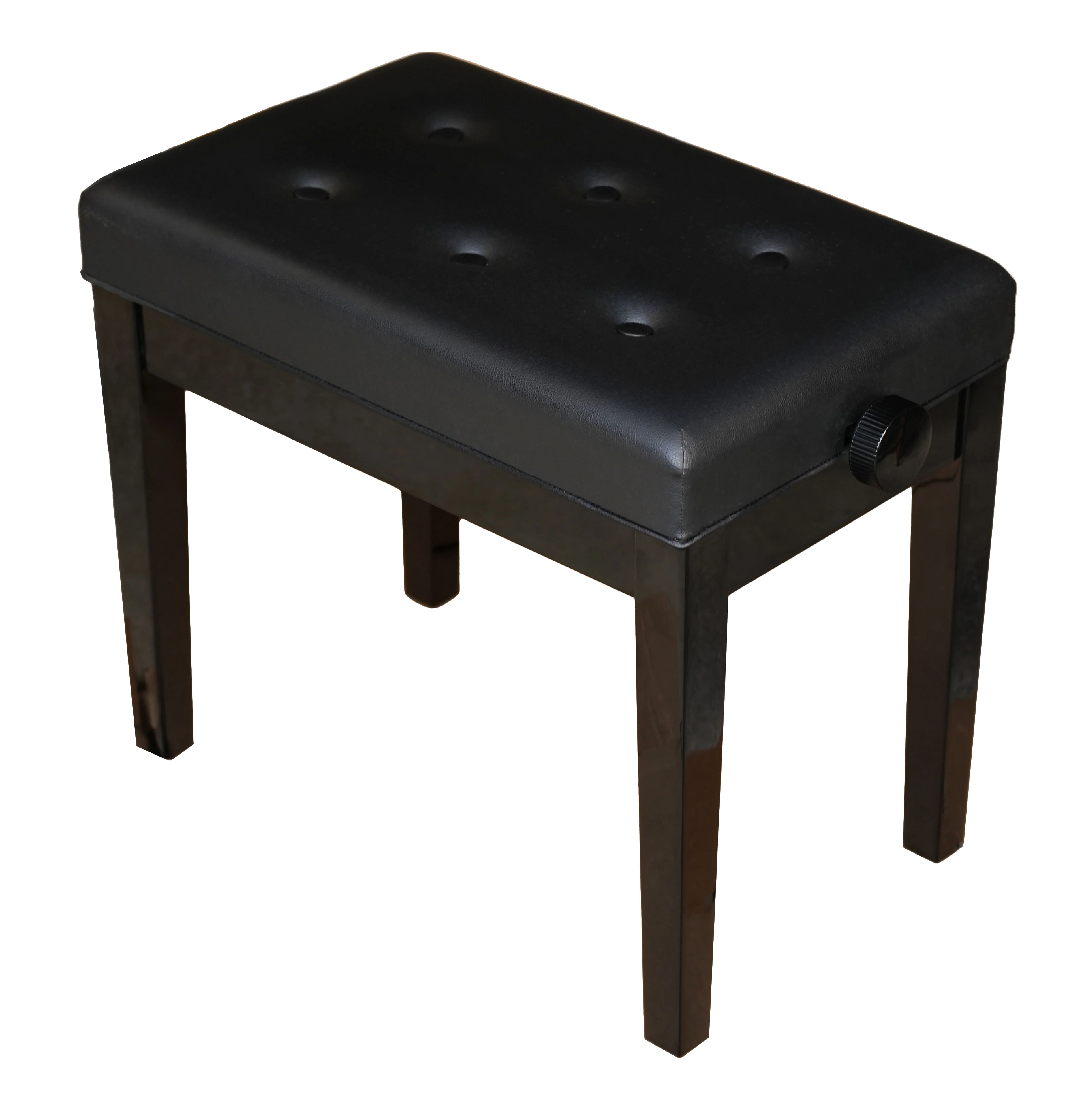 Black High Polish Adjustable Piano Bench - Image 2