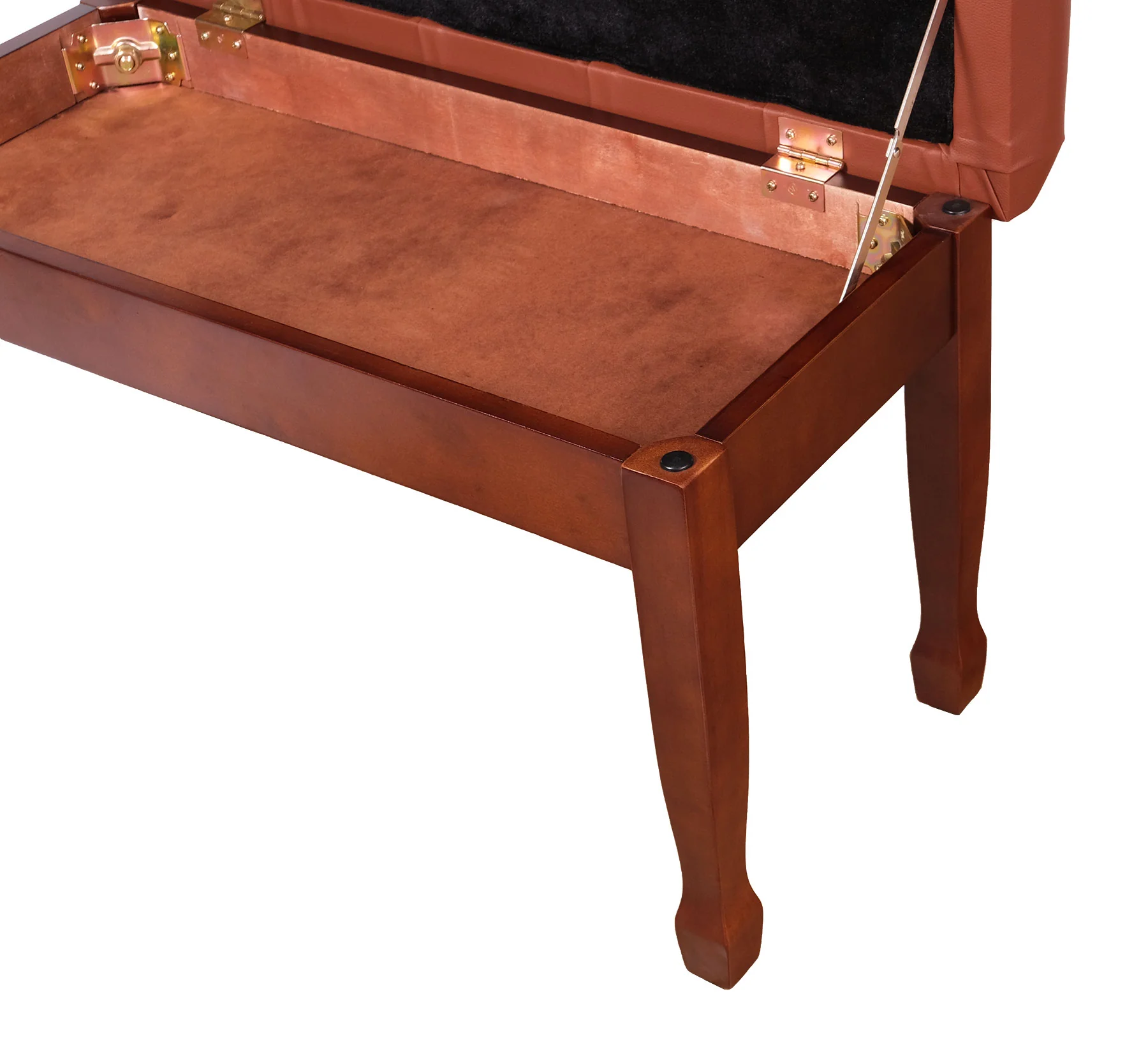 Walnut Piano Bench Diamond Tufted with Storage Open Box - Image 3