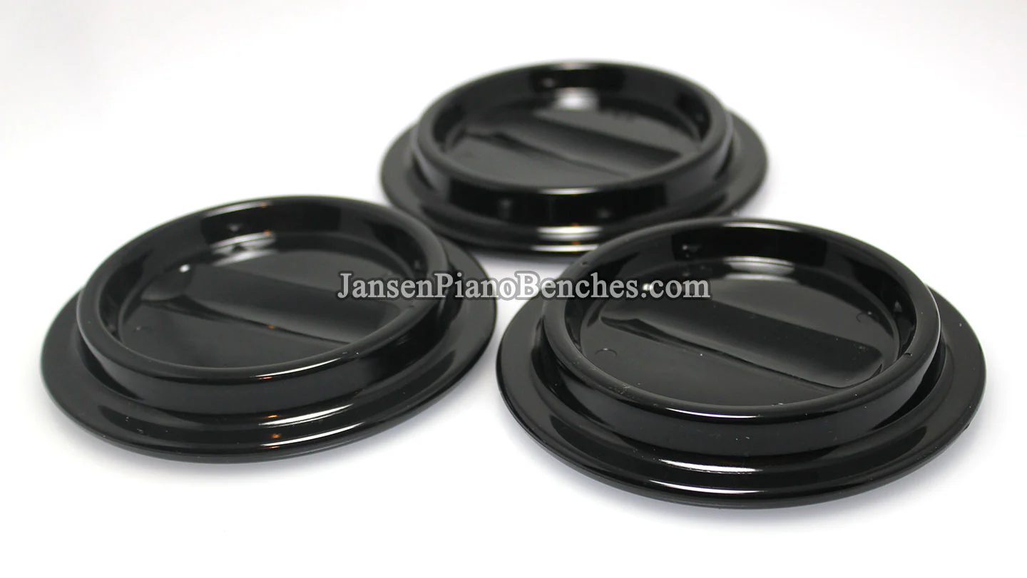 Black Lucite Piano Caster Cups 4-1/2" - Image 5