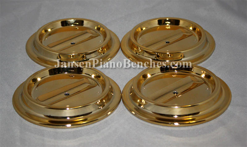 Brass Lucite Piano Caster Cup - Image 4