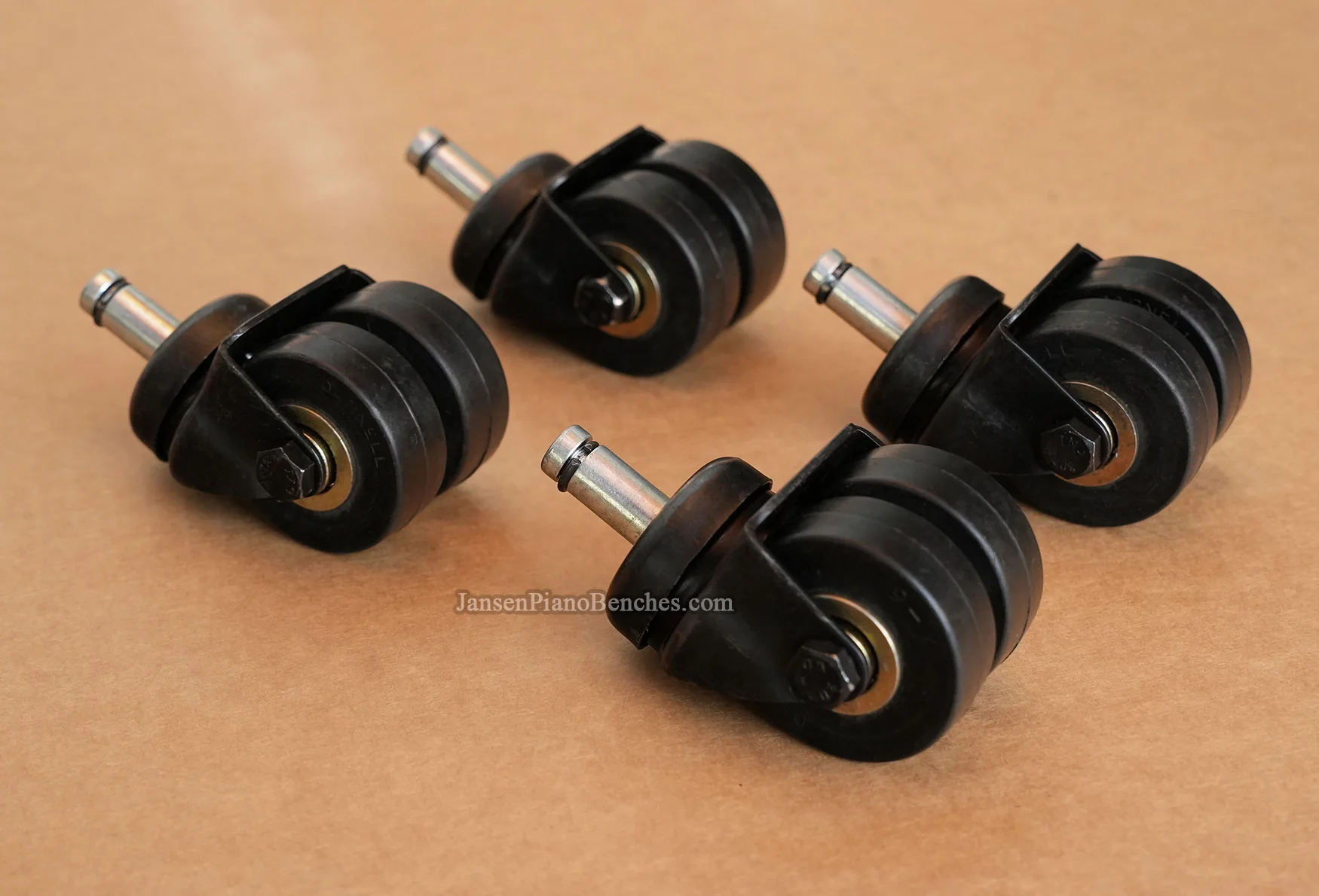 Darnell Dual Wheel Upright Piano Casters With Ball Bearings In Wheels - Image 3