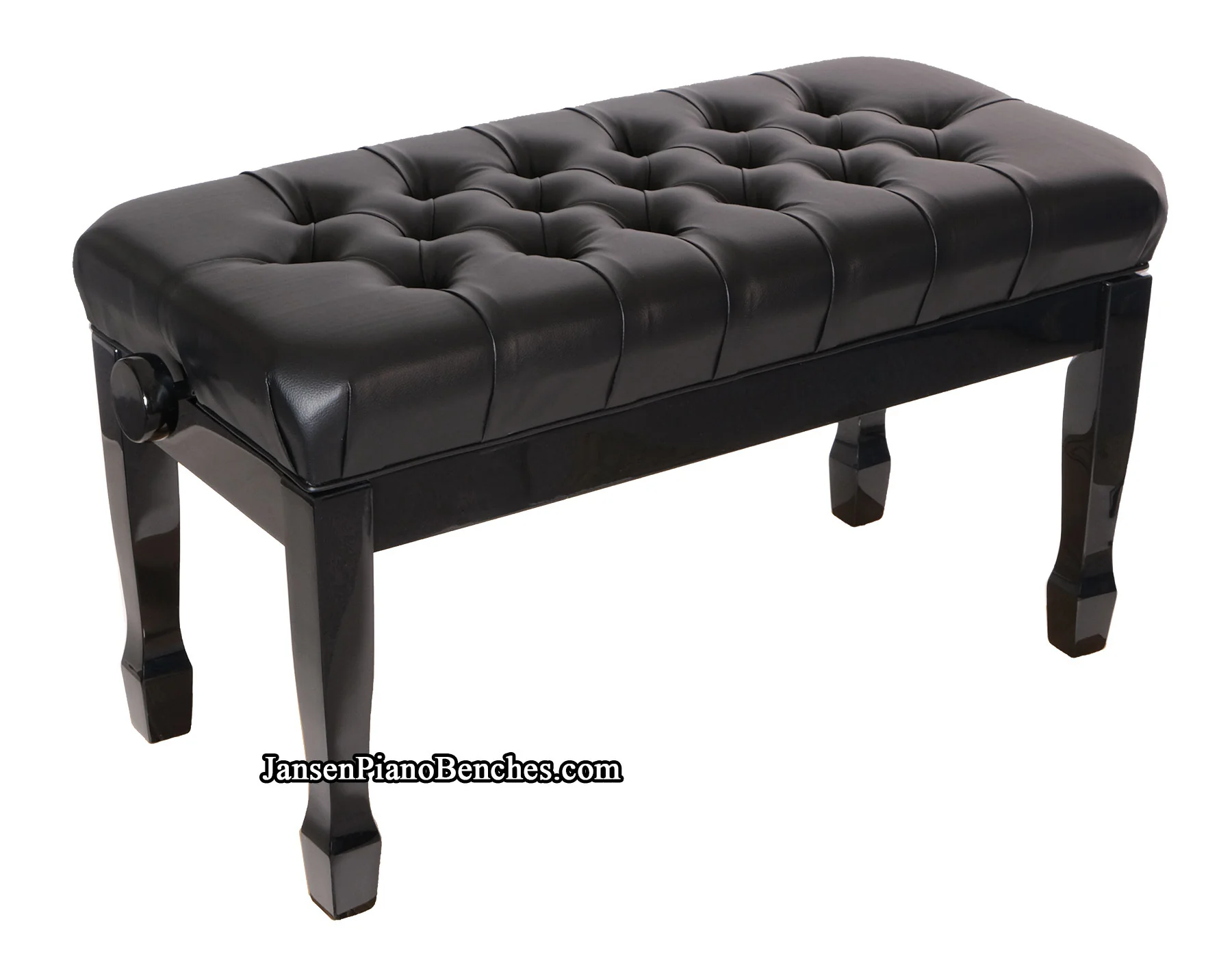 Duet Adjustable Piano Bench Black High Polish
