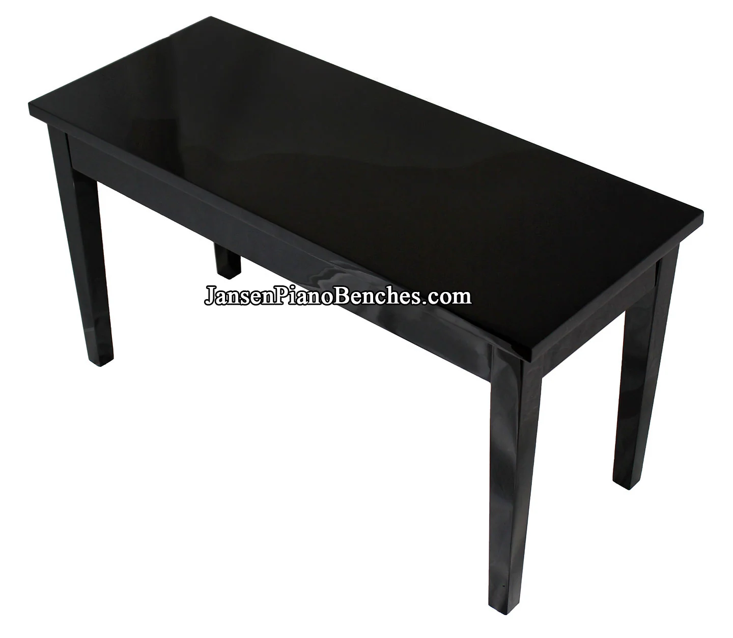 High Polish Black Grand Piano Bench with Sheet Music Compartment - Image 2
