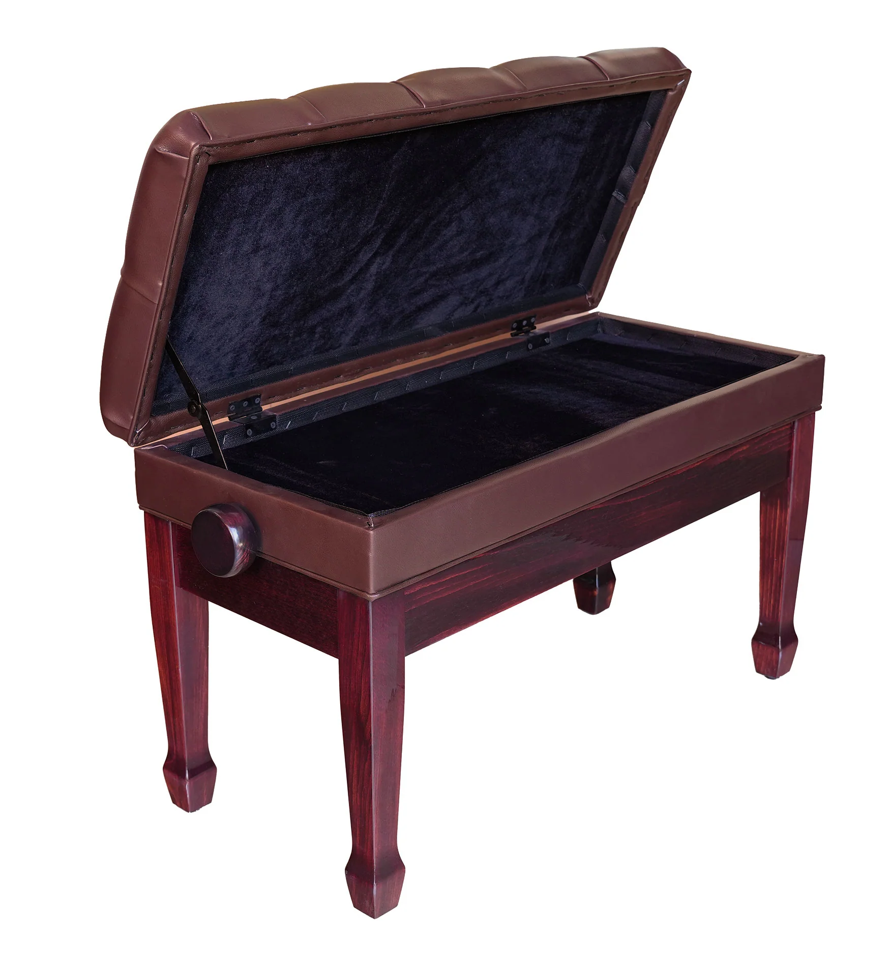 High Polish Mahogany Duet Adjustable Piano Bench Sale - Image 2