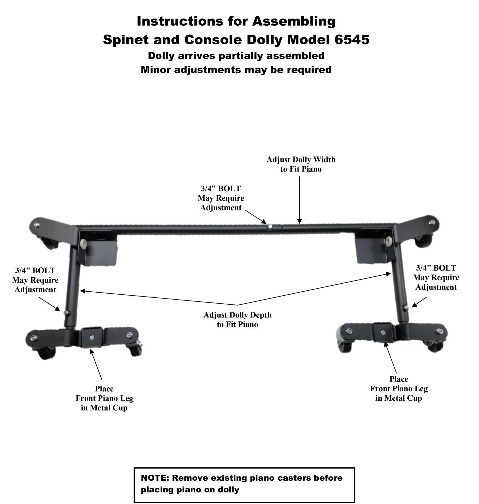 Jansen Spinet and Console Piano Dolly - Open Box - Image 2