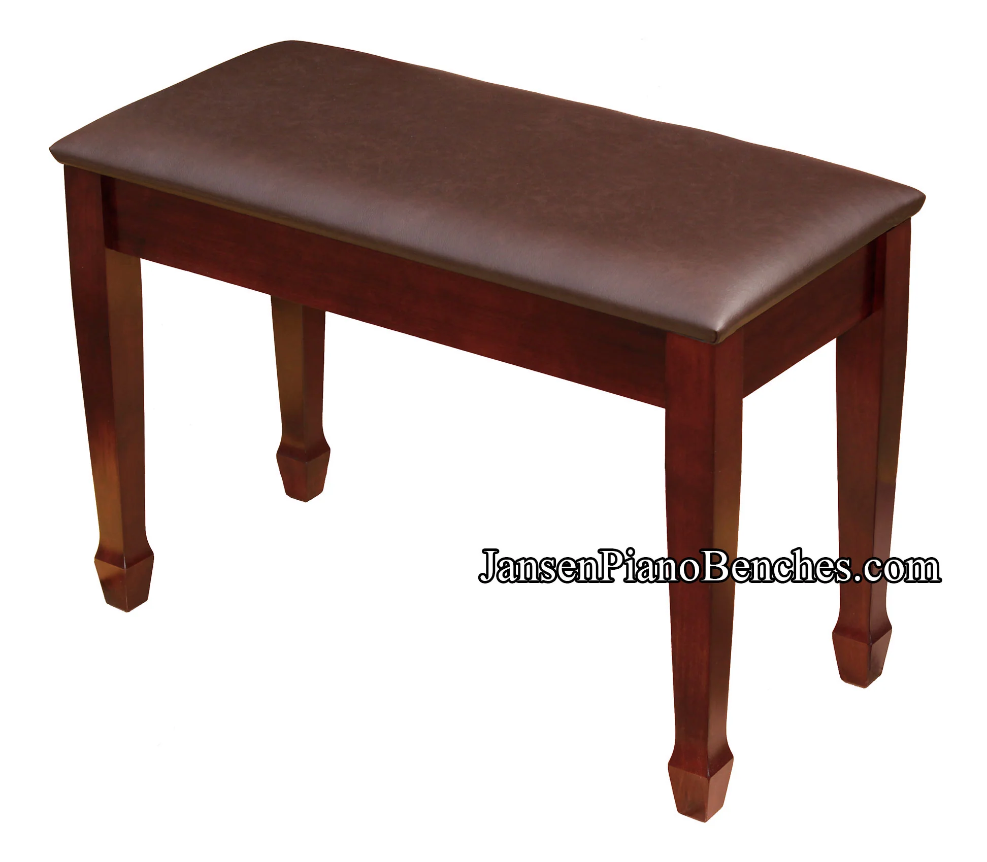 Jansen Upholstered Top Grand Piano Bench - Mahogany - Open Box