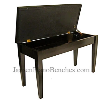Jansen Upright Piano Bench Upholstered Top - Image 4