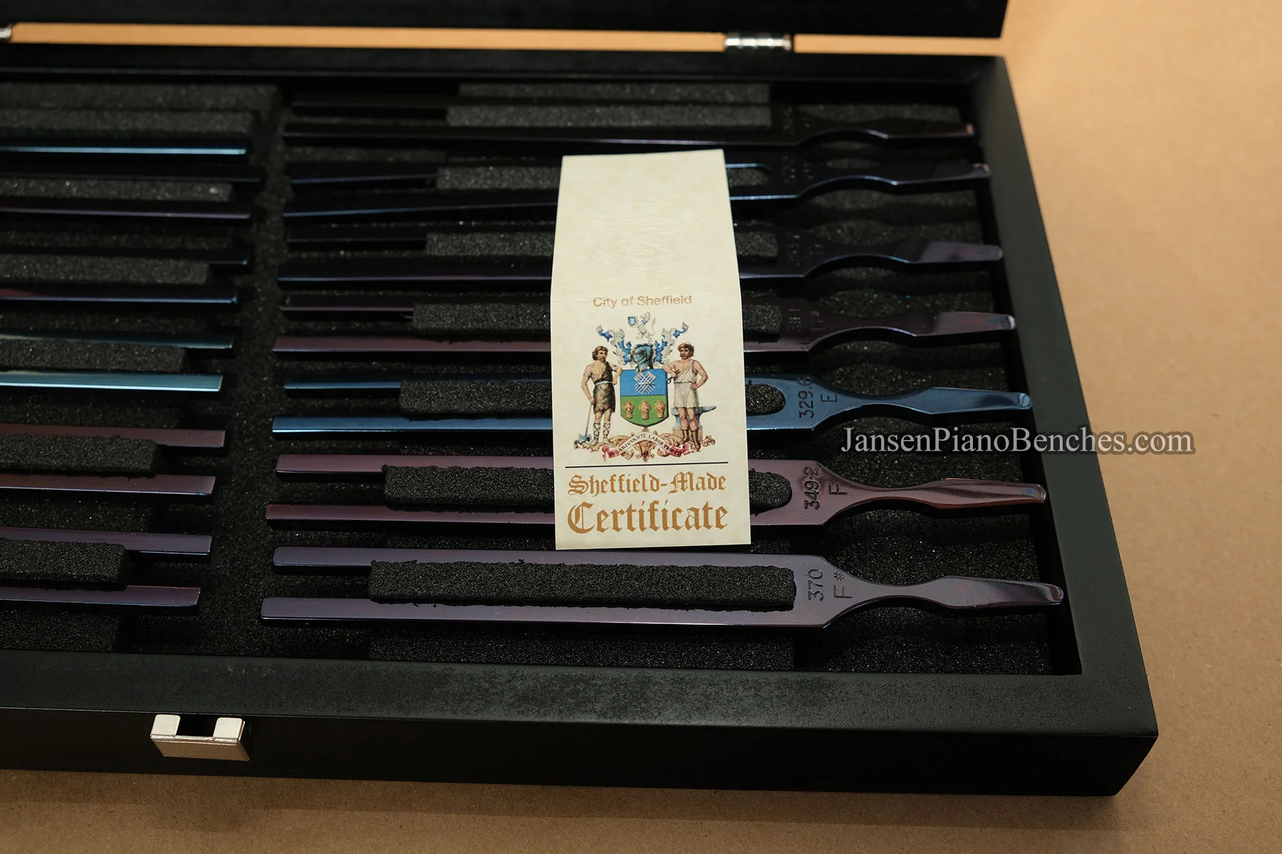 John Walker Piano Tuning Fork Set - 13 Blued Steel Forks - Image 8