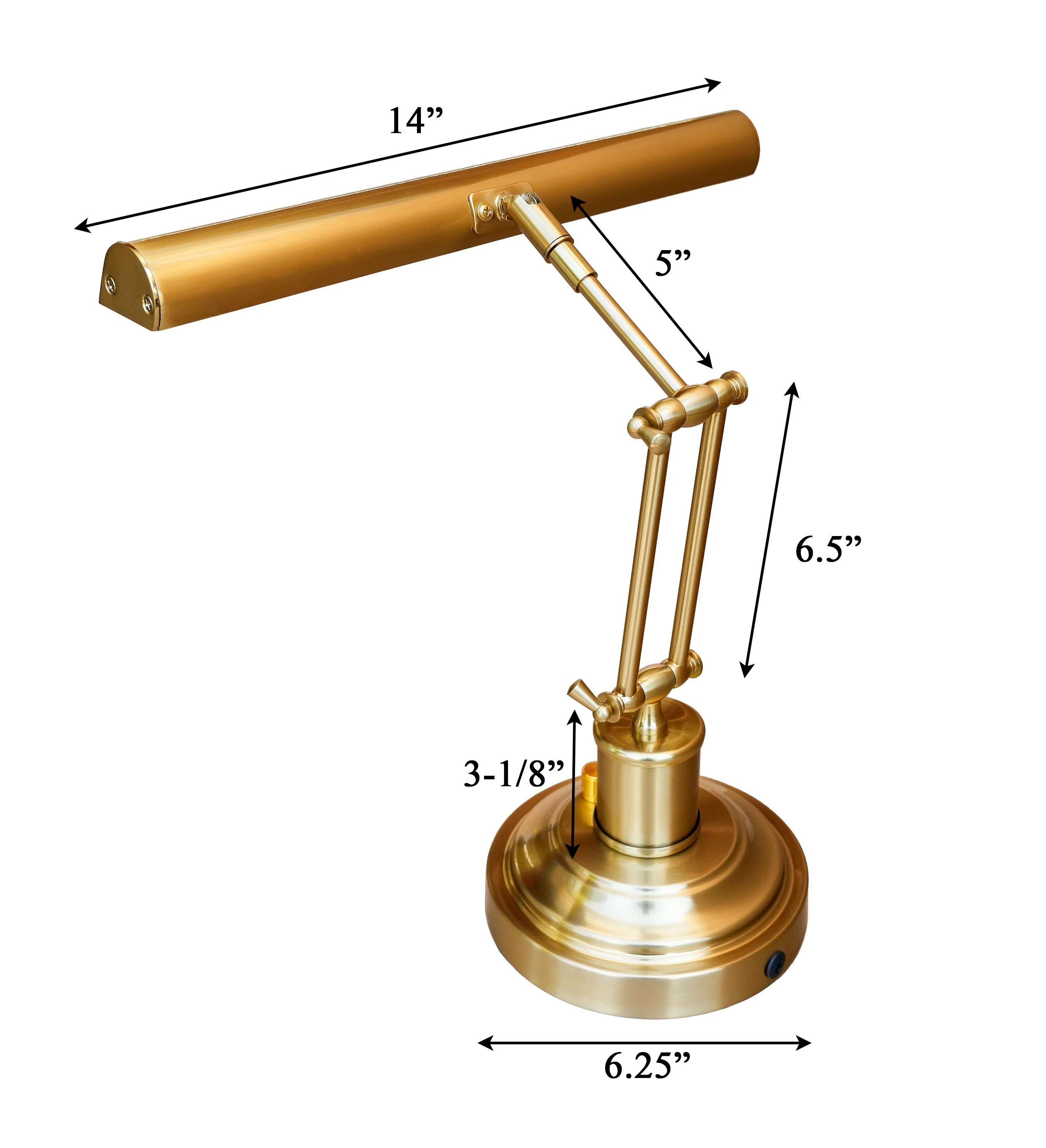 LED Piano Desk Lamp Antique Brass 14" Shade Adjustable - Image 4