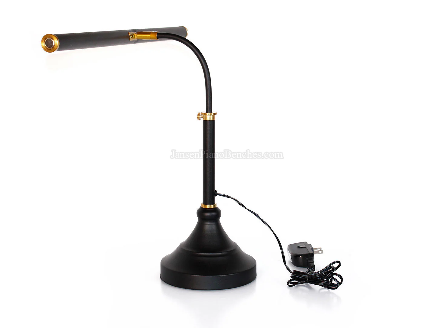 LED Piano Lamp Black with Brass Accents - 19.5" Shade - Image 12