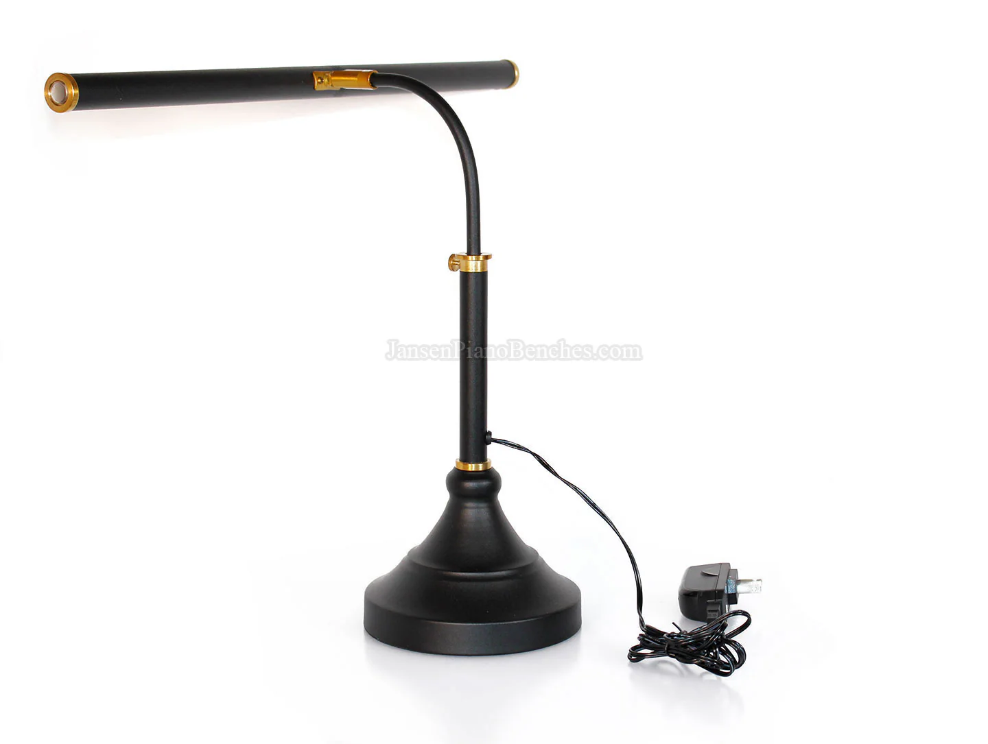 LED Piano Lamp Black with Brass Accents - 19.5" Shade - Image 13