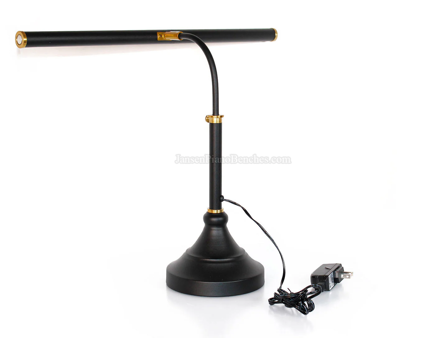 LED Piano Lamp Black with Brass Accents - 19.5" Shade - Image 14