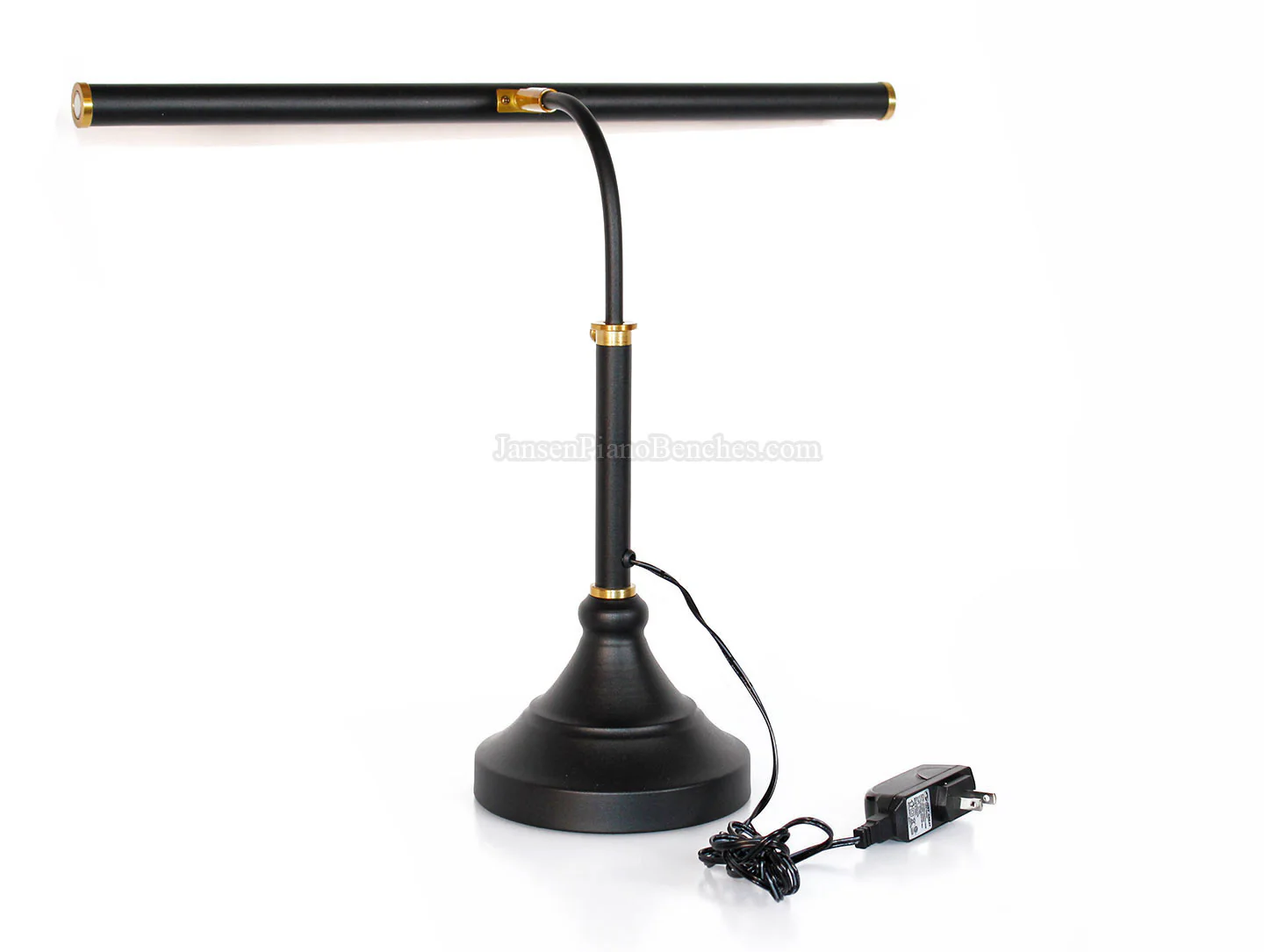 LED Piano Lamp Black with Brass Accents - 19.5" Shade - Image 15