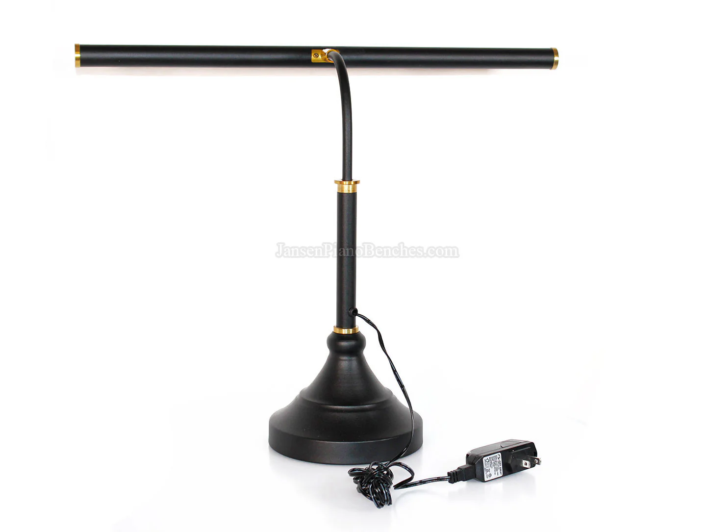 LED Piano Lamp Black with Brass Accents - 19.5" Shade - Image 16