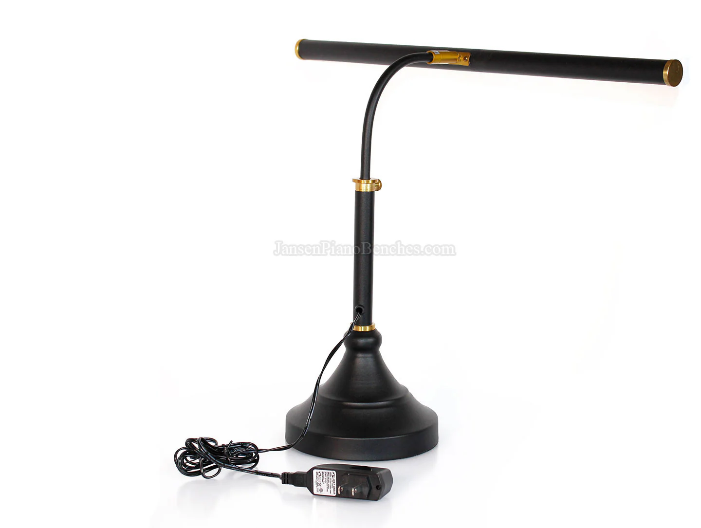 LED Piano Lamp Black with Brass Accents - 19.5" Shade - Image 20