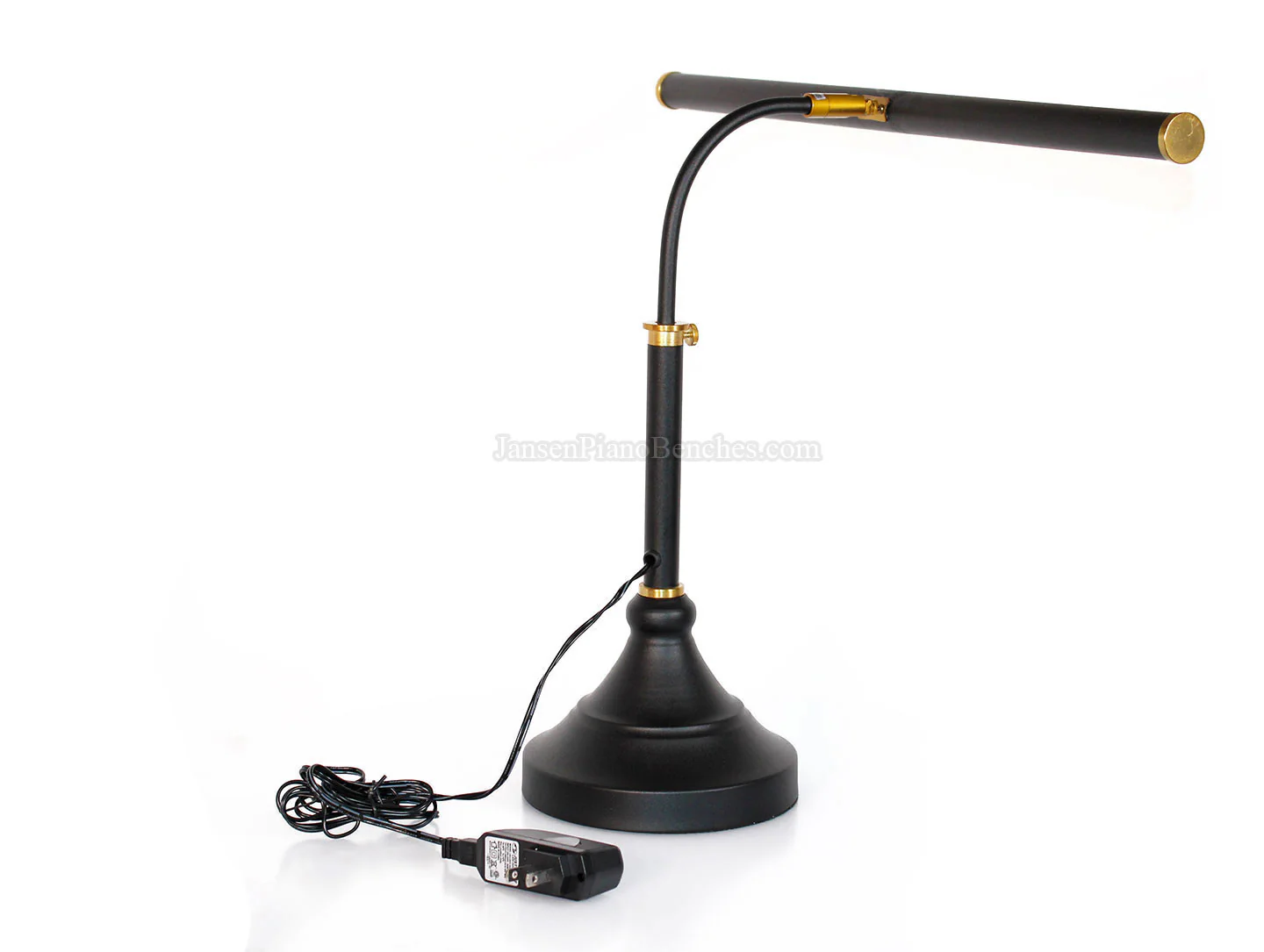 LED Piano Lamp Black with Brass Accents - 19.5" Shade - Image 21