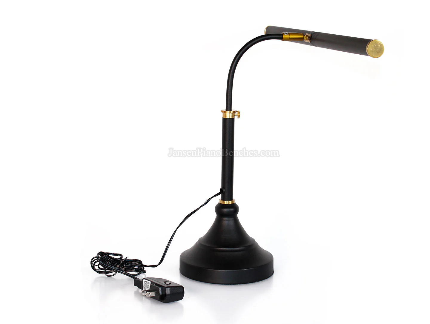 LED Piano Lamp Black with Brass Accents - 19.5" Shade - Image 22