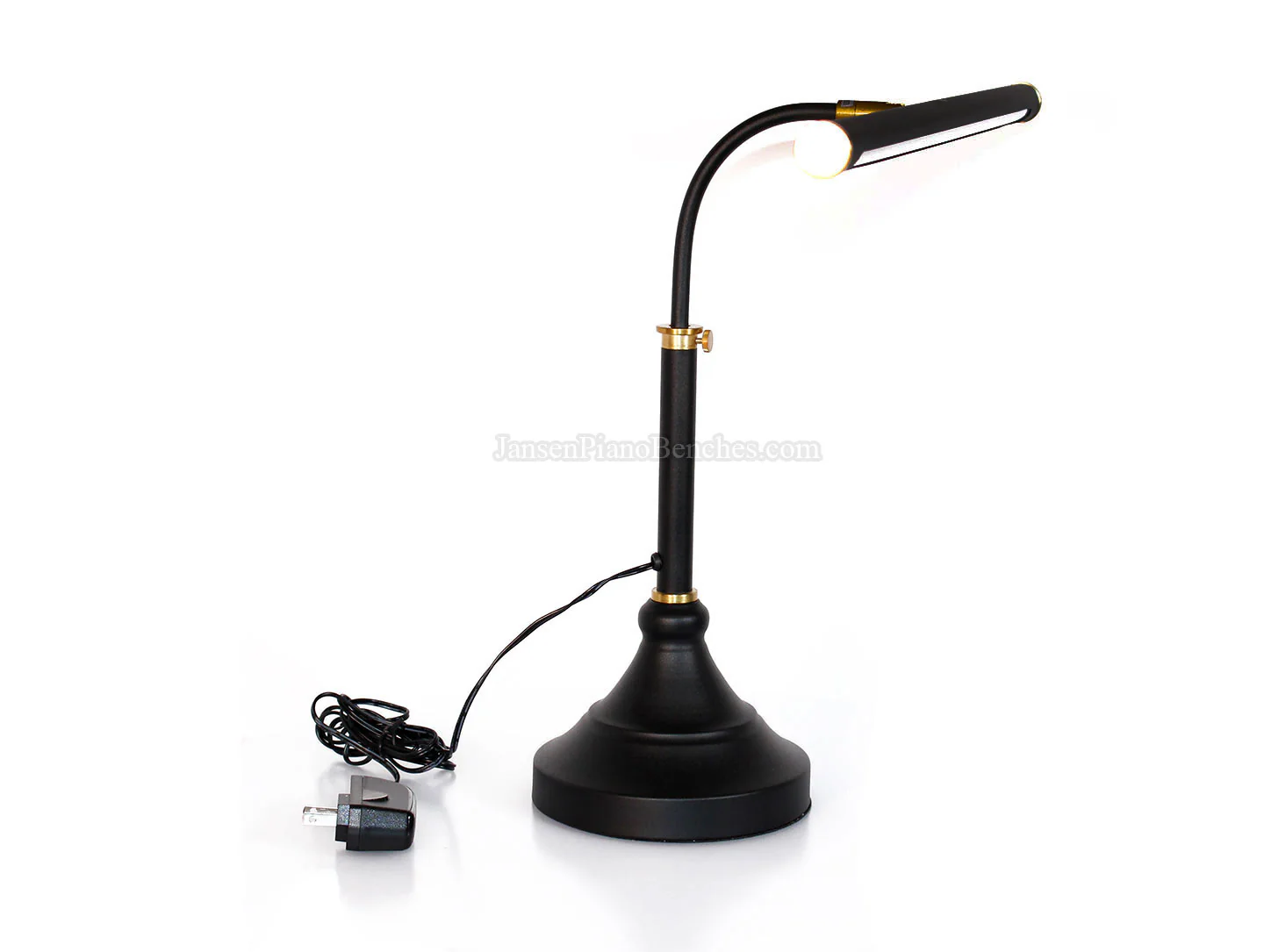 LED Piano Lamp Black with Brass Accents - 19.5" Shade - Image 24