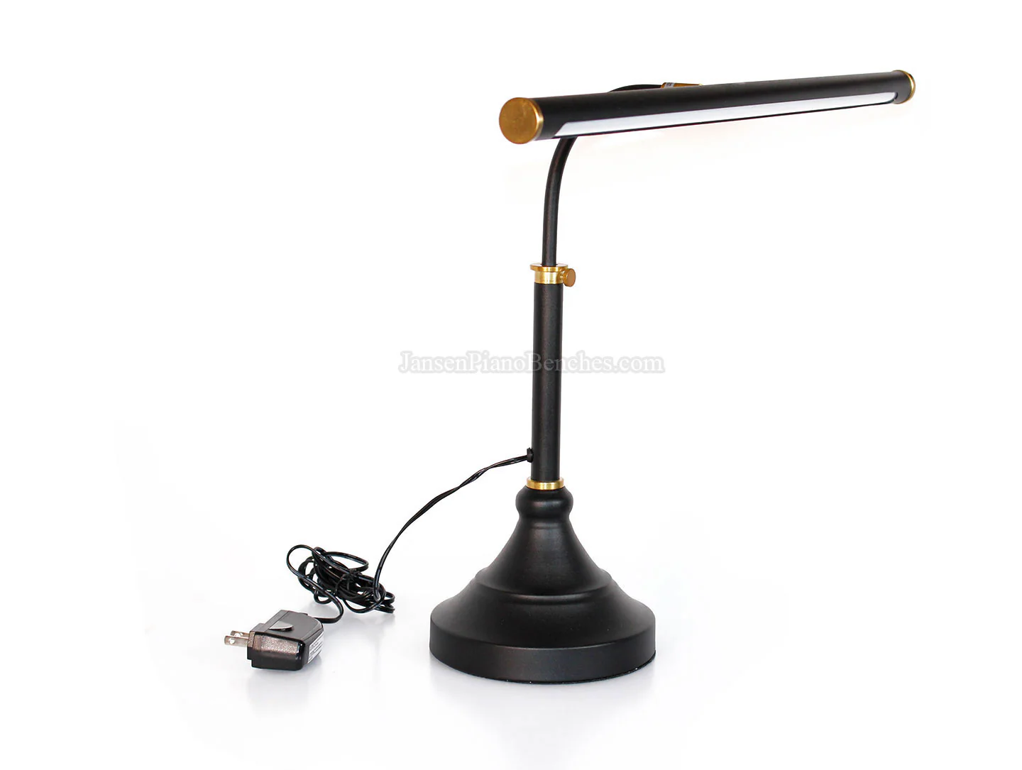 LED Piano Lamp Black with Brass Accents - 19.5" Shade - Image 25