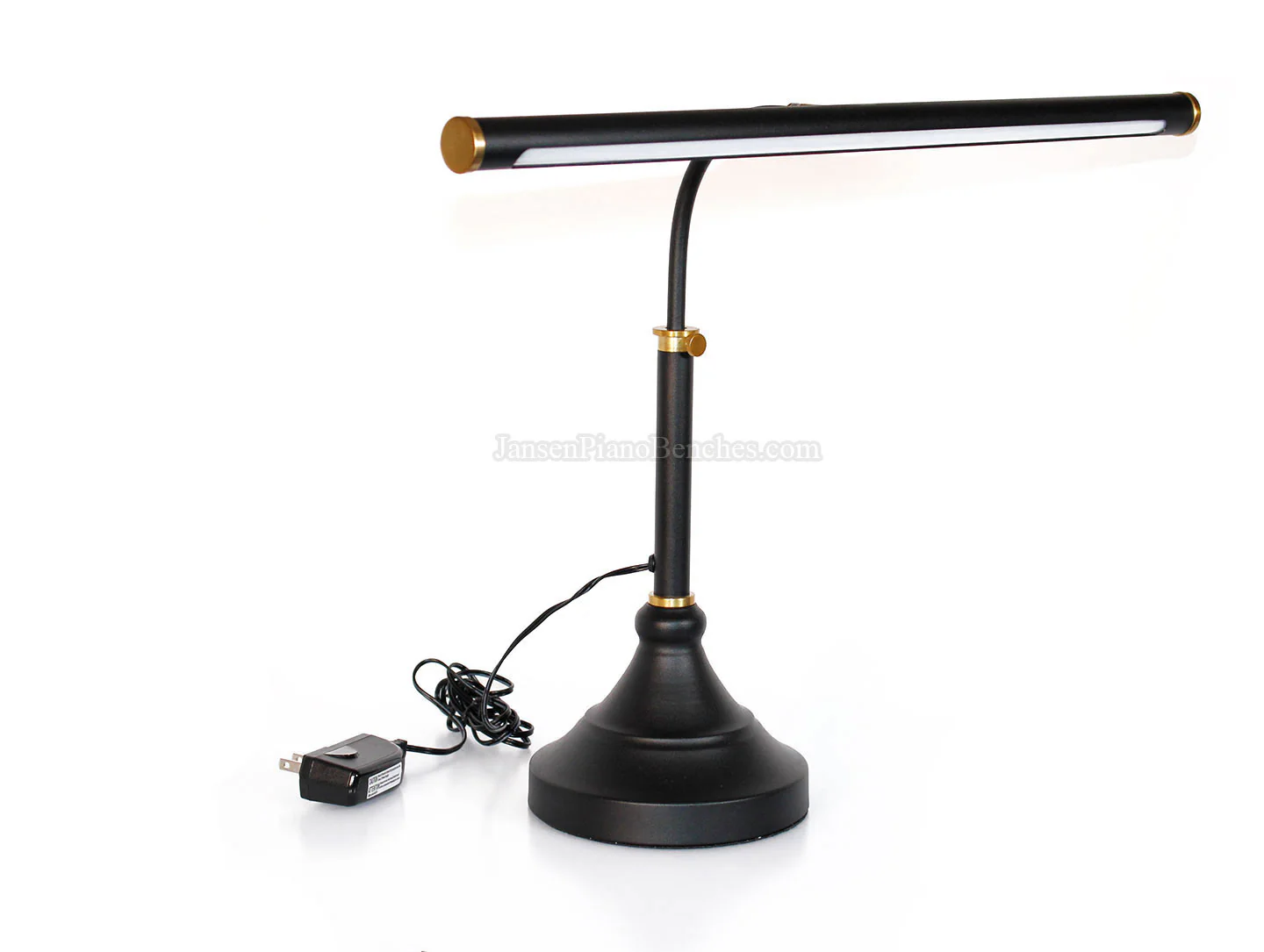 LED Piano Lamp Black with Brass Accents - 19.5" Shade - Image 26