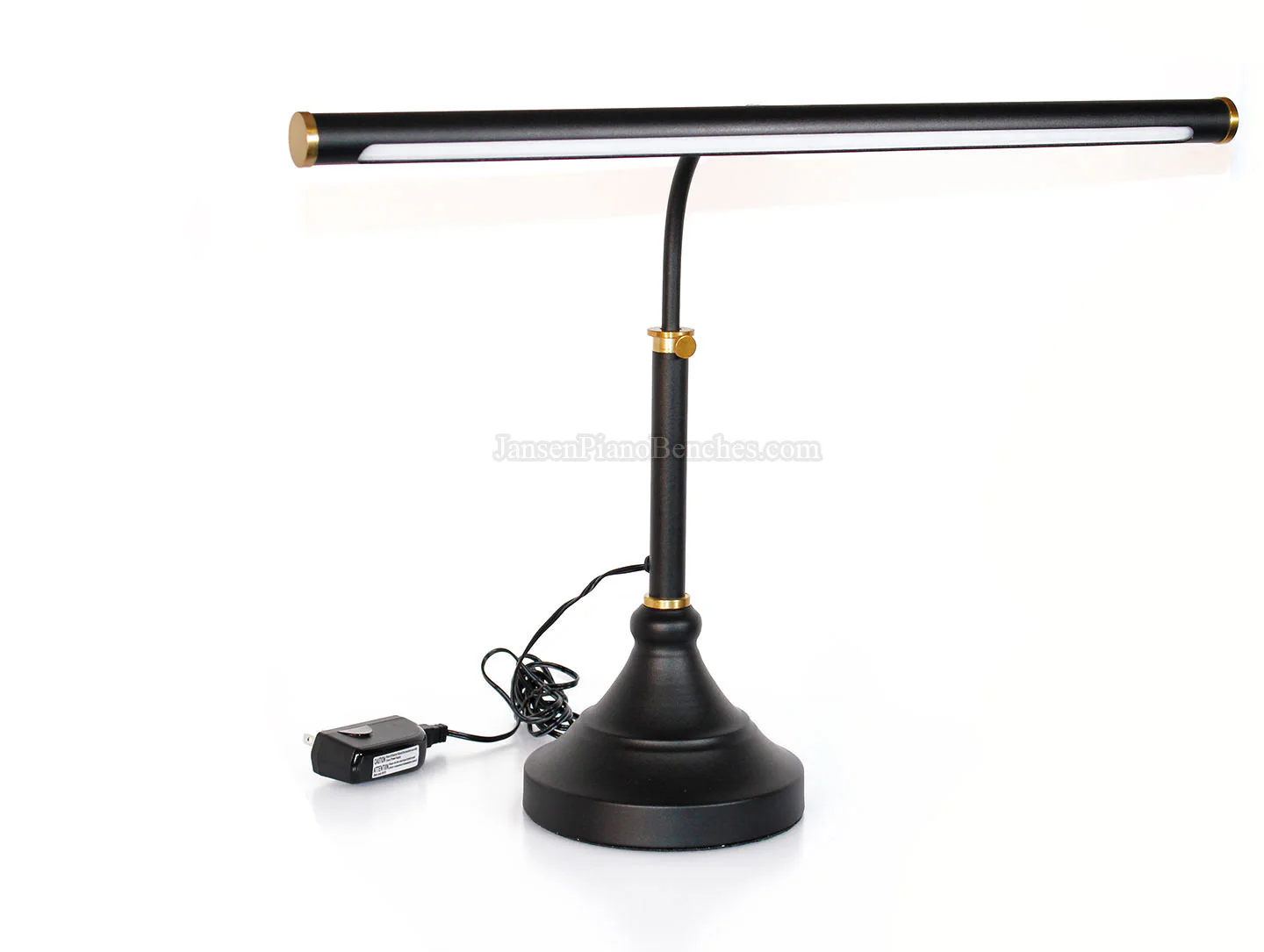 LED Piano Lamp Black with Brass Accents - 19.5" Shade - Image 27