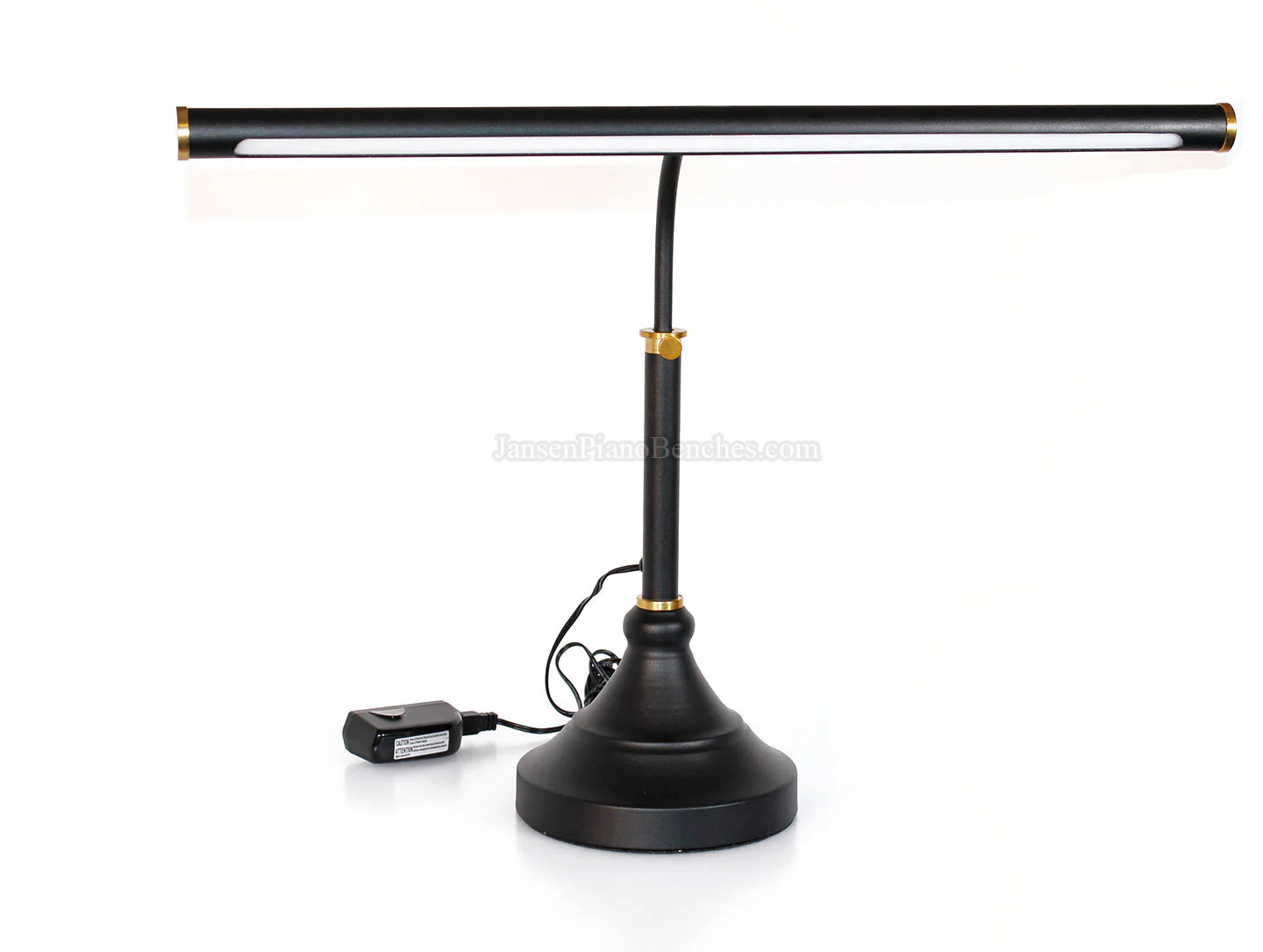 LED Piano Lamp Black with Brass Accents - 19.5" Shade - Image 28