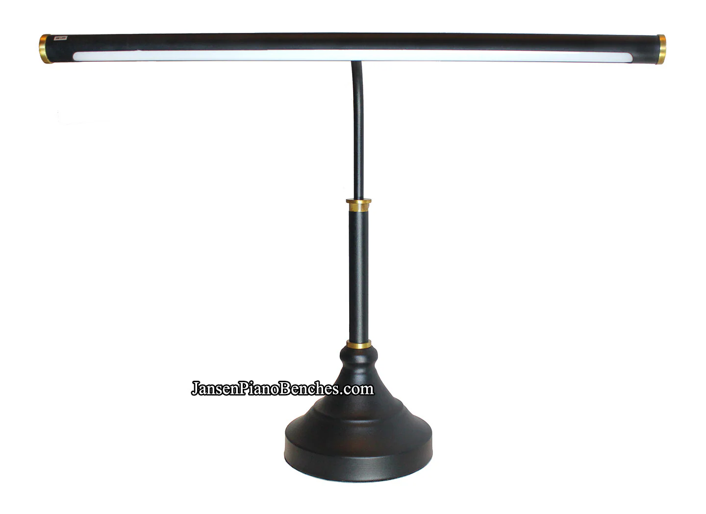 LED Piano Lamp Black with Brass Accents - 19.5" Shade - Image 4