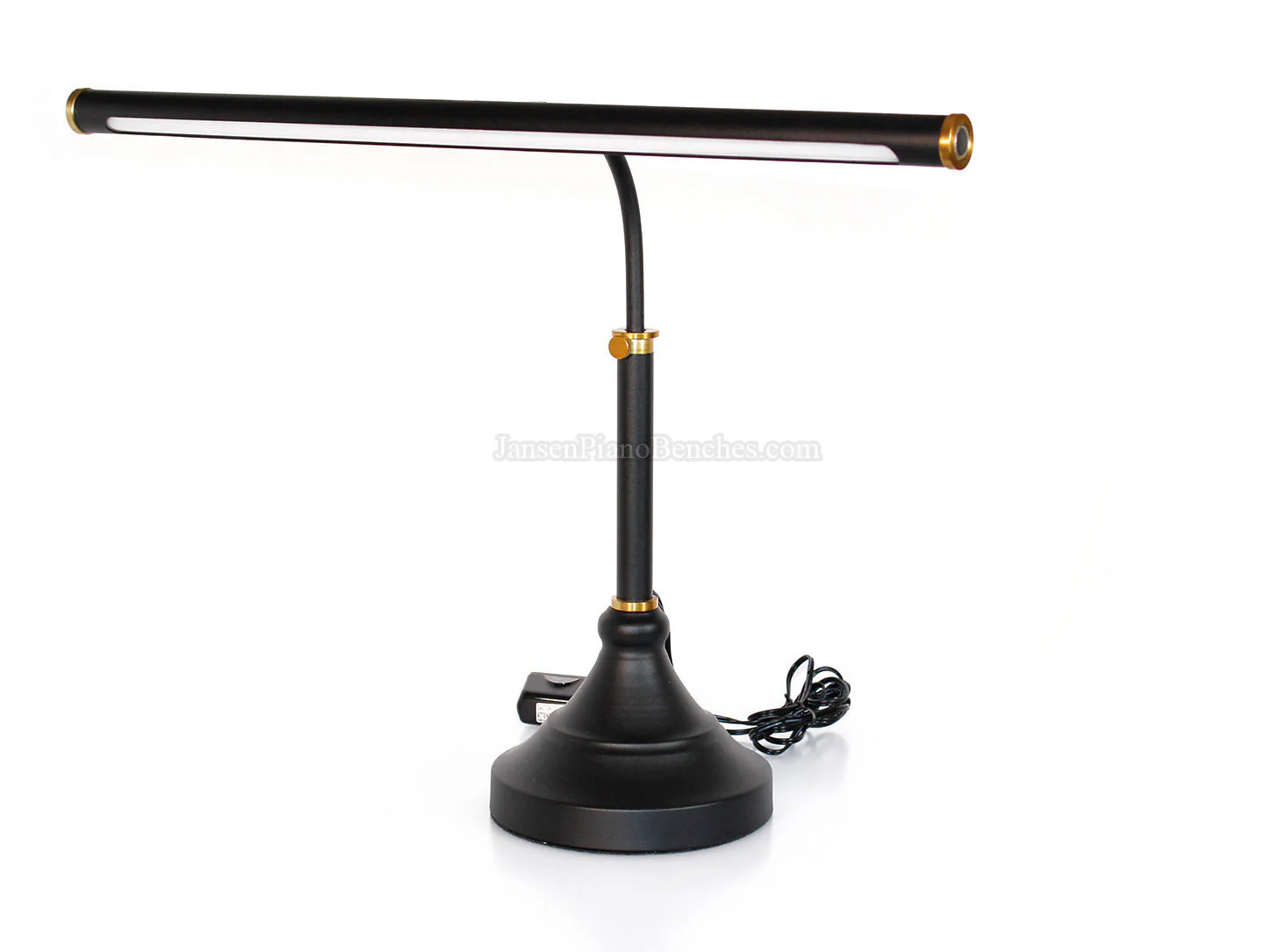 LED Piano Lamp Black with Brass Accents - 19.5" Shade - Image 7