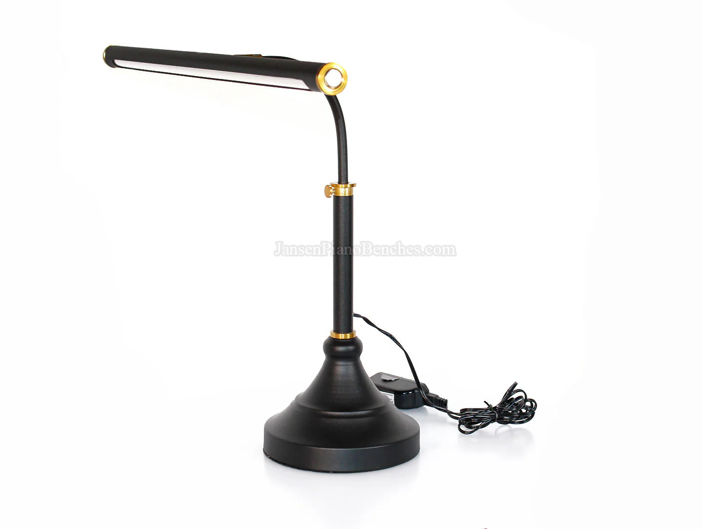 LED Piano Lamp Black with Brass Accents - 19.5" Shade - Image 9