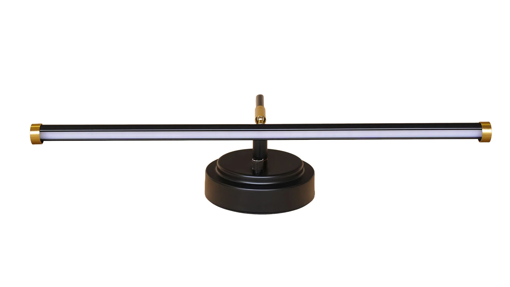 LED Upright Piano Lamp – Matte Black with Brass Accents - Dimmable - Image 11