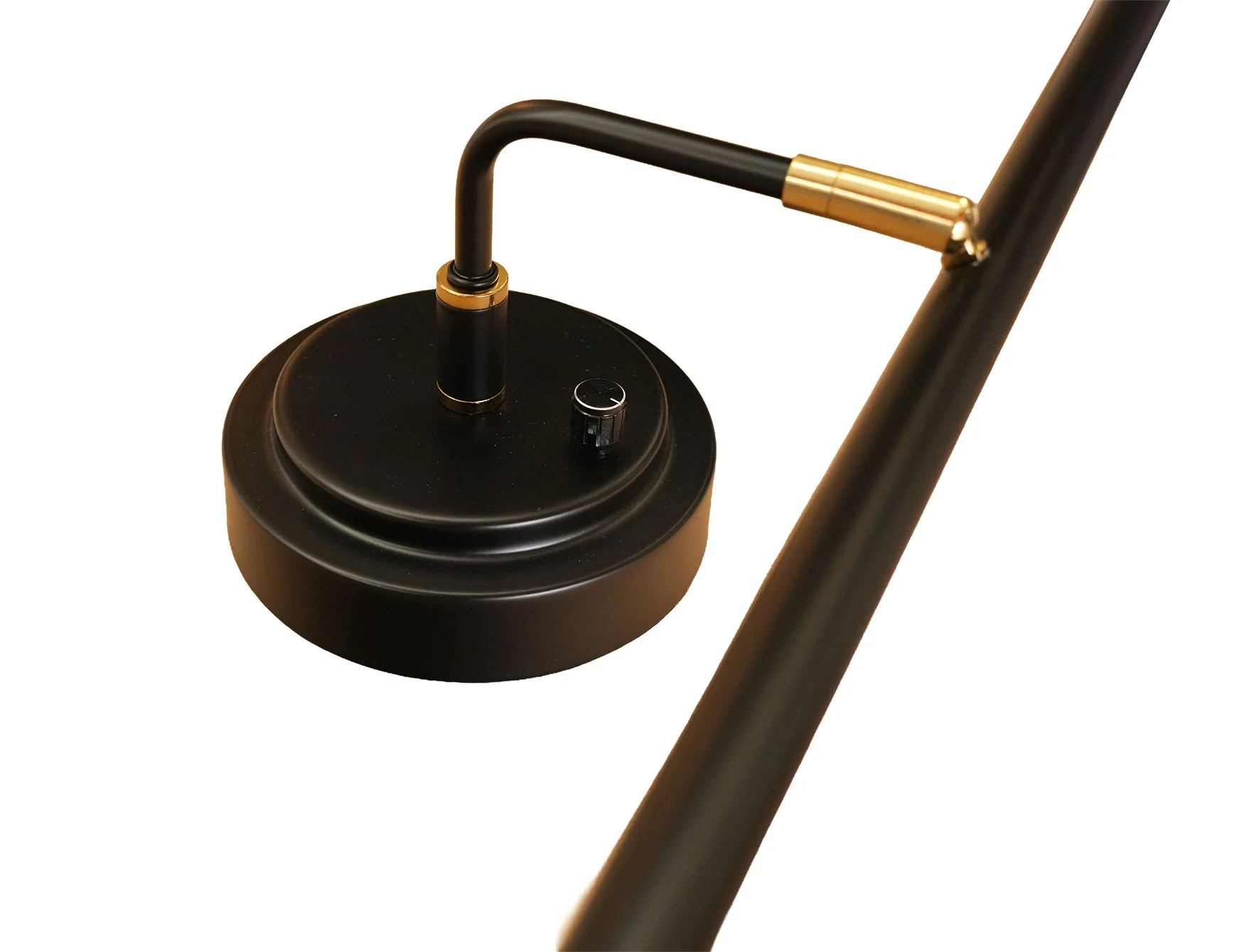 LED Upright Piano Lamp – Matte Black with Brass Accents - Dimmable - Image 10