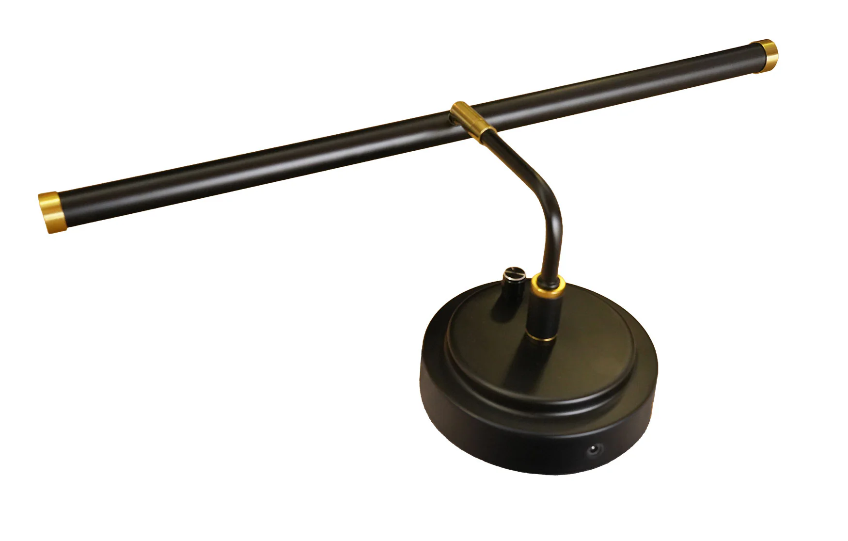 LED Upright Piano Lamp – Matte Black with Brass Accents - Dimmable - Image 3
