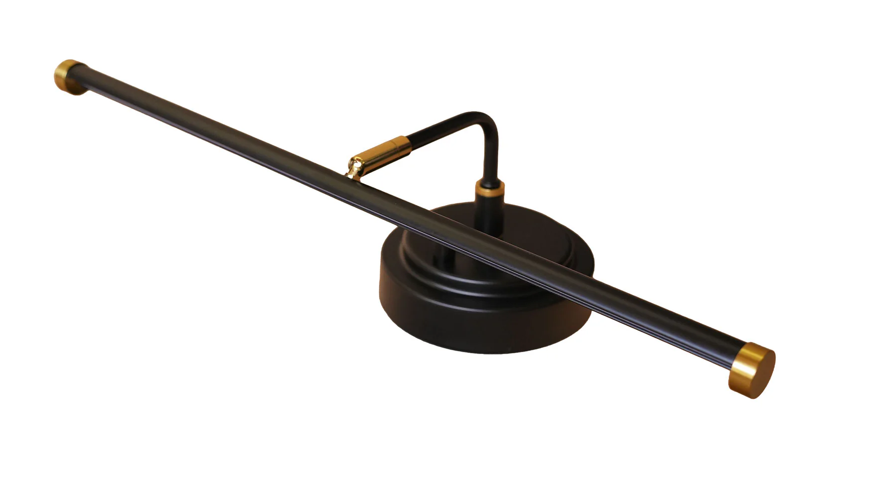 LED Upright Piano Lamp – Matte Black with Brass Accents - Dimmable - Image 5