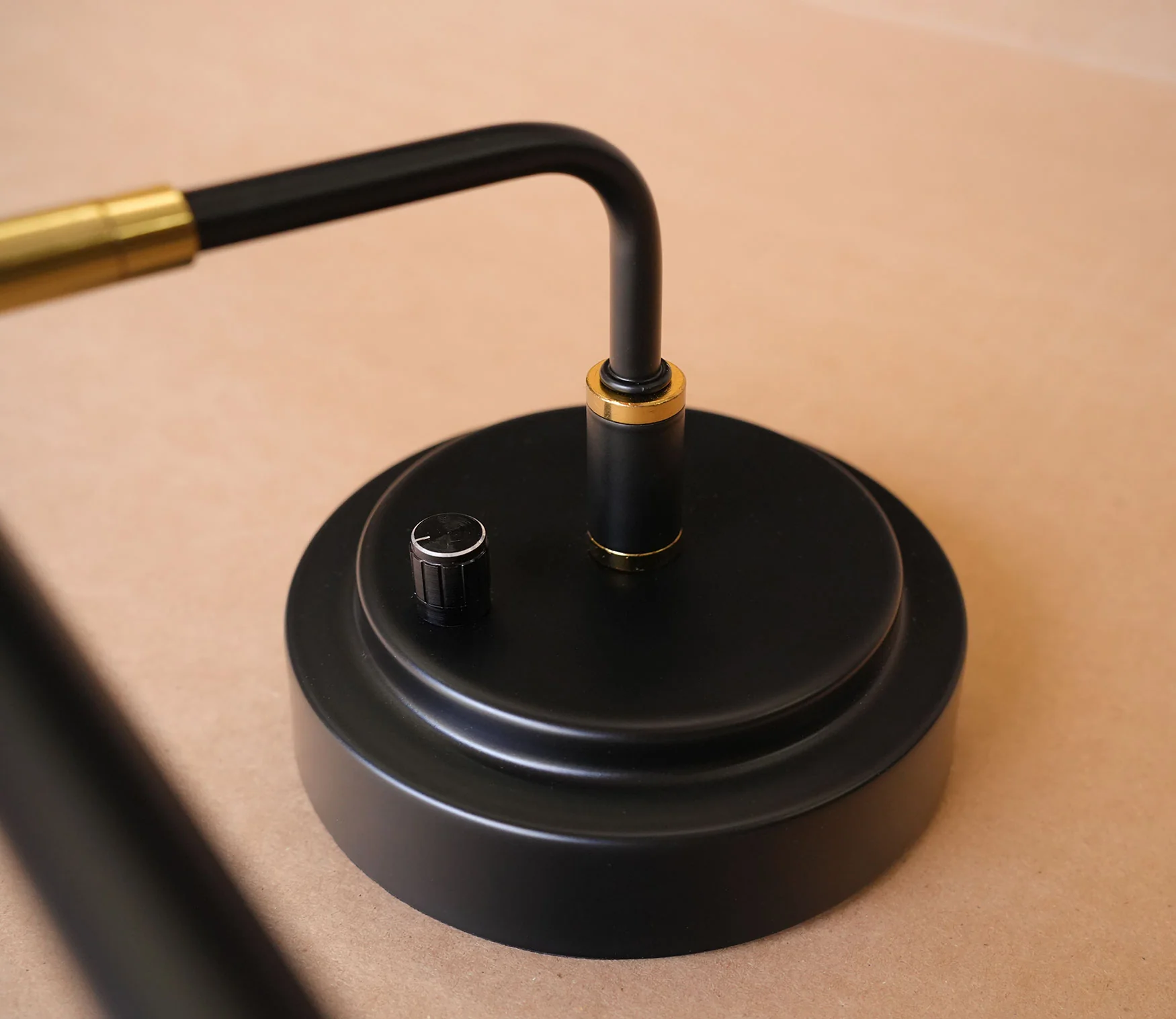 LED Upright Piano Lamp – Matte Black with Brass Accents - Dimmable - Image 7