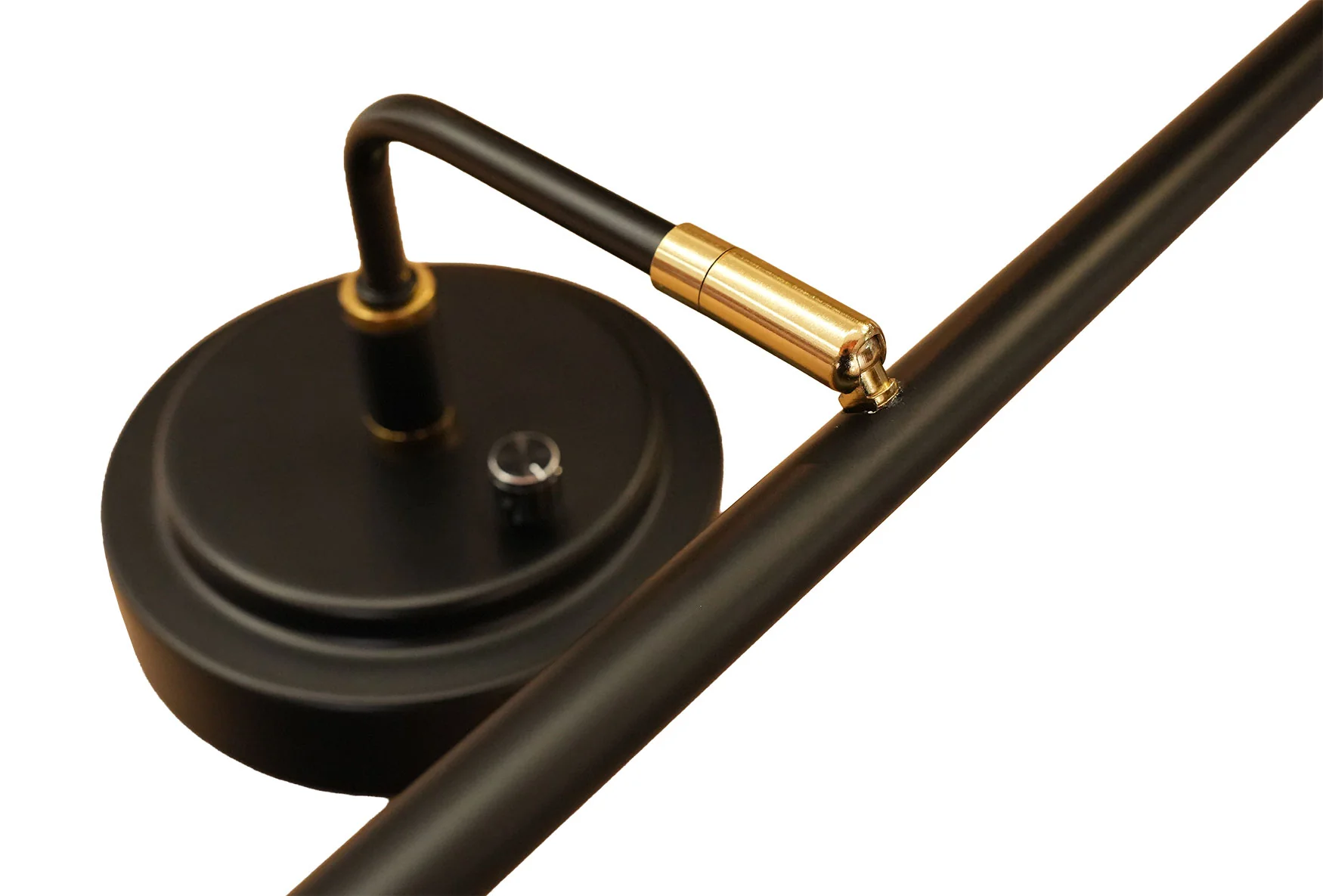 LED Upright Piano Lamp – Matte Black with Brass Accents - Dimmable - Image 8