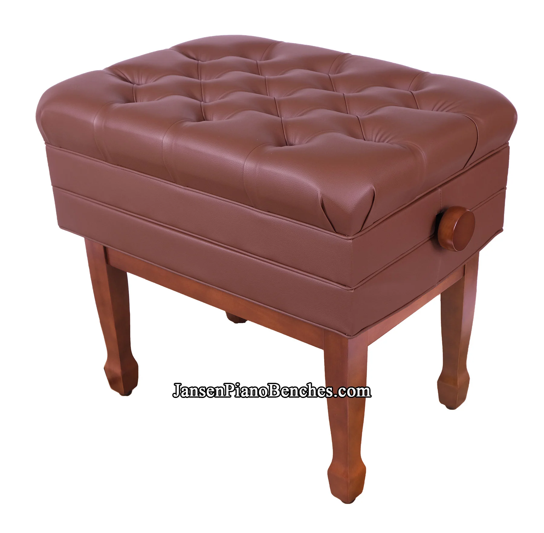 Satin Walnut Artist Piano Bench with Music Storage