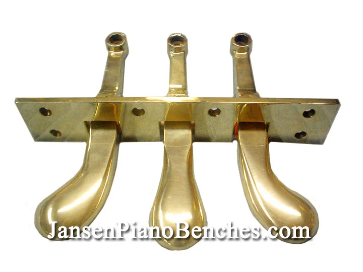 Steinway Piano Pedals with Plate Polished Brass