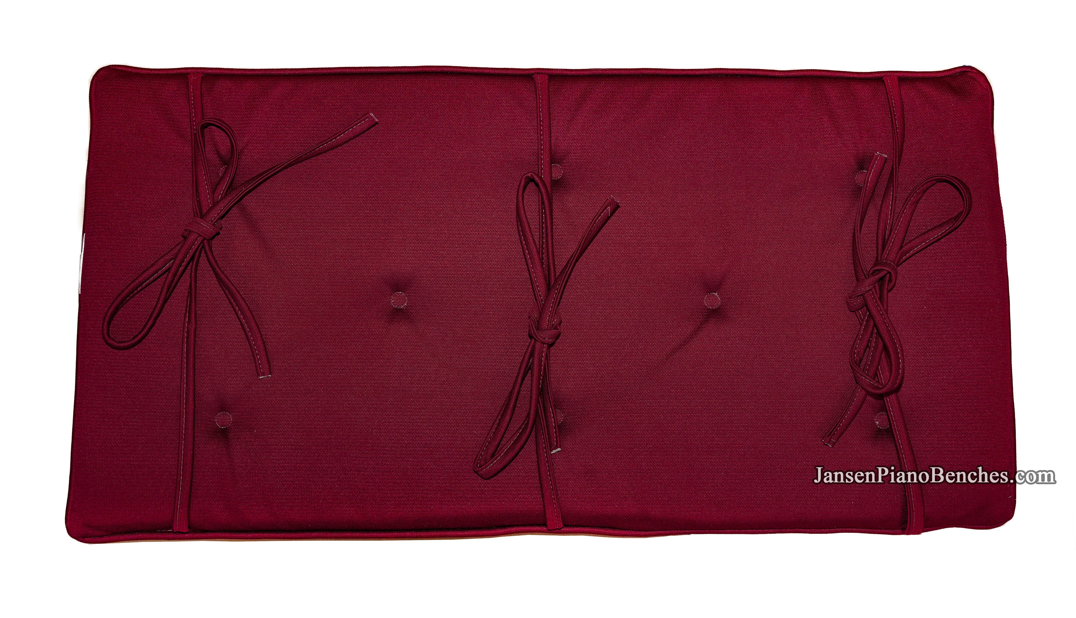 Tufted Piano Bench Cushion 30" x 14" Merlot