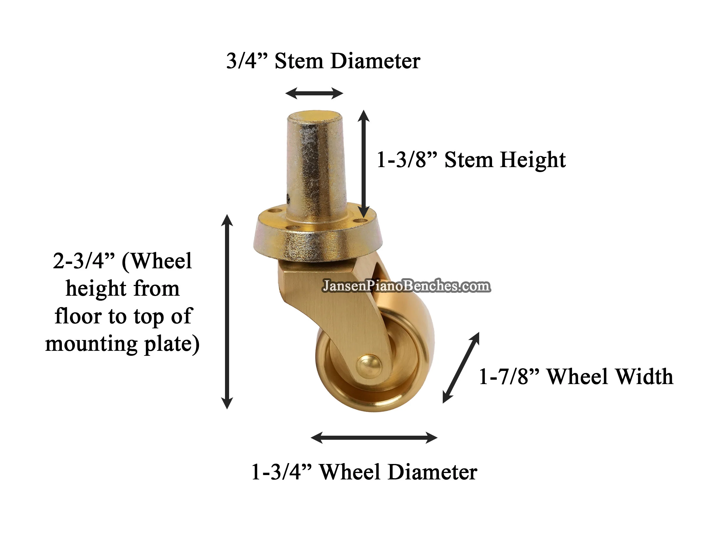 Yamaha Brass Piano Wheels Casters - Image 5