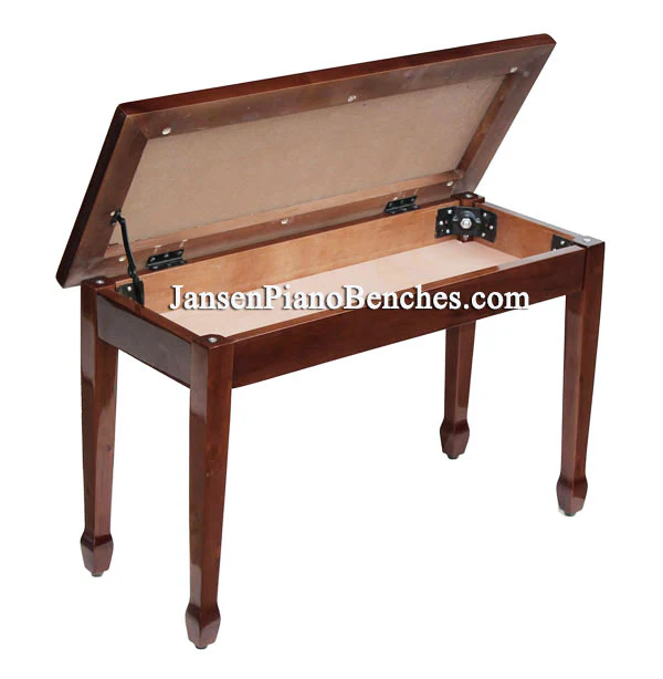 Yamaha Upholstered Piano Bench with Wood Trim and Storage Compartment - Image 7